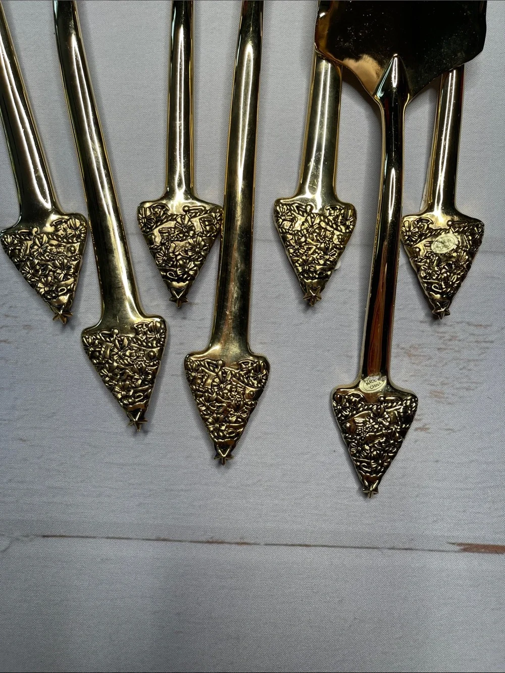 Bundle Christmas Serving Utensils Gold Tree Handle Pie Spoon Set Metal Servers